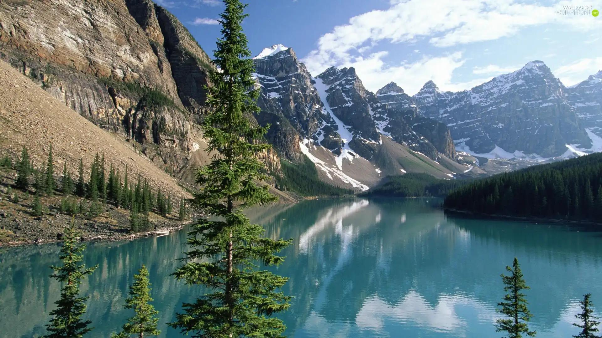 lake, Mountains