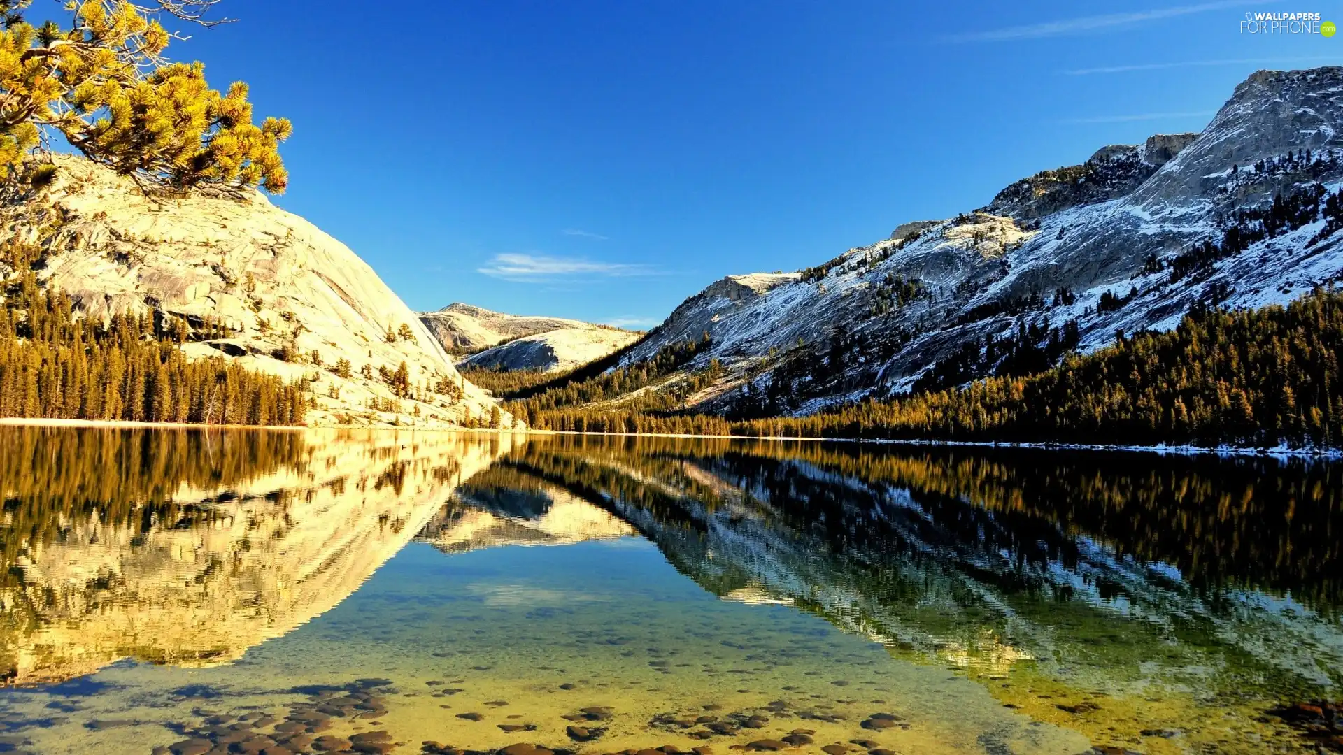 Mountains, rocks, lake