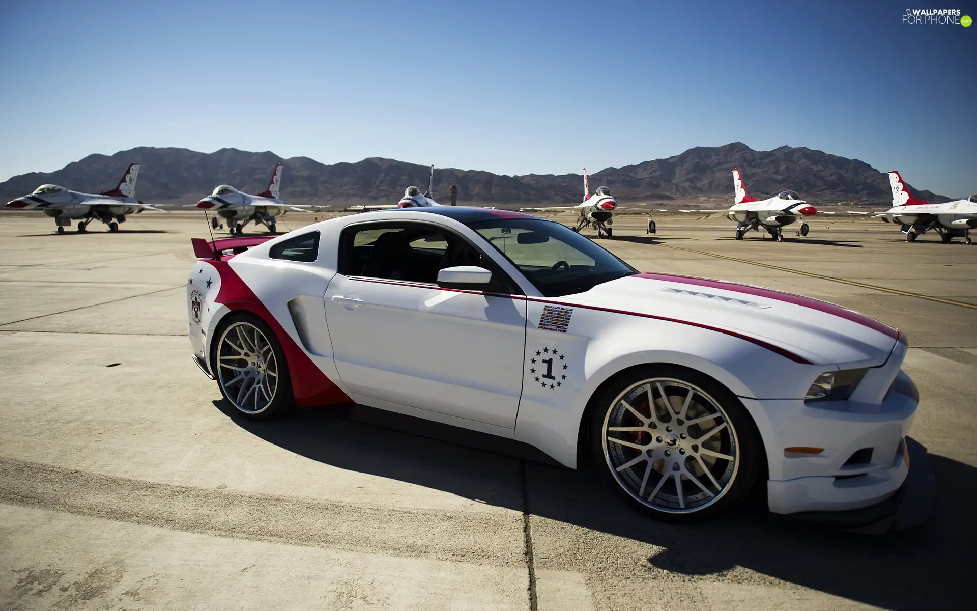 Mountains, Planes, Mustang, airport, Ford