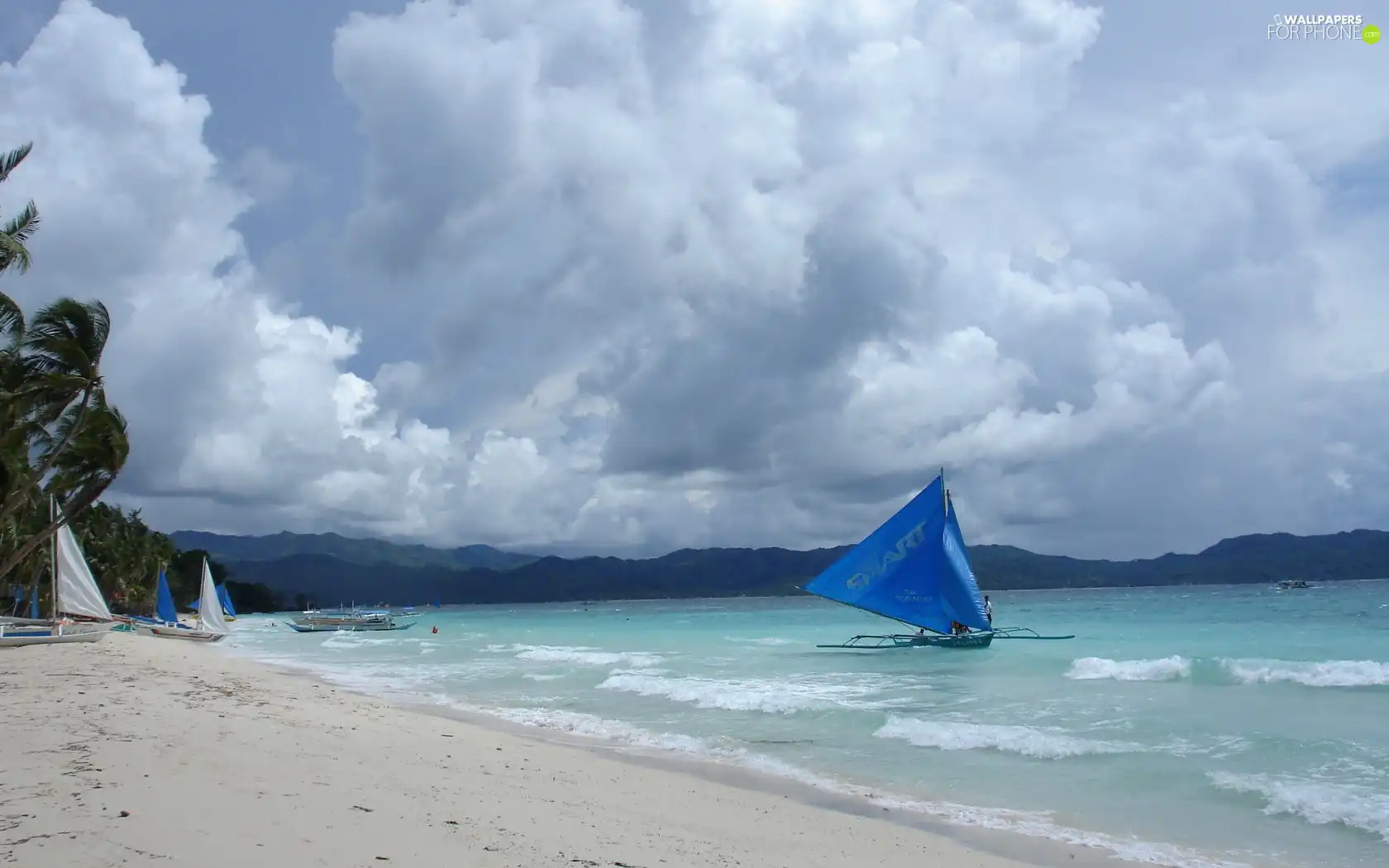 sea, Boats, Mountains, Beaches