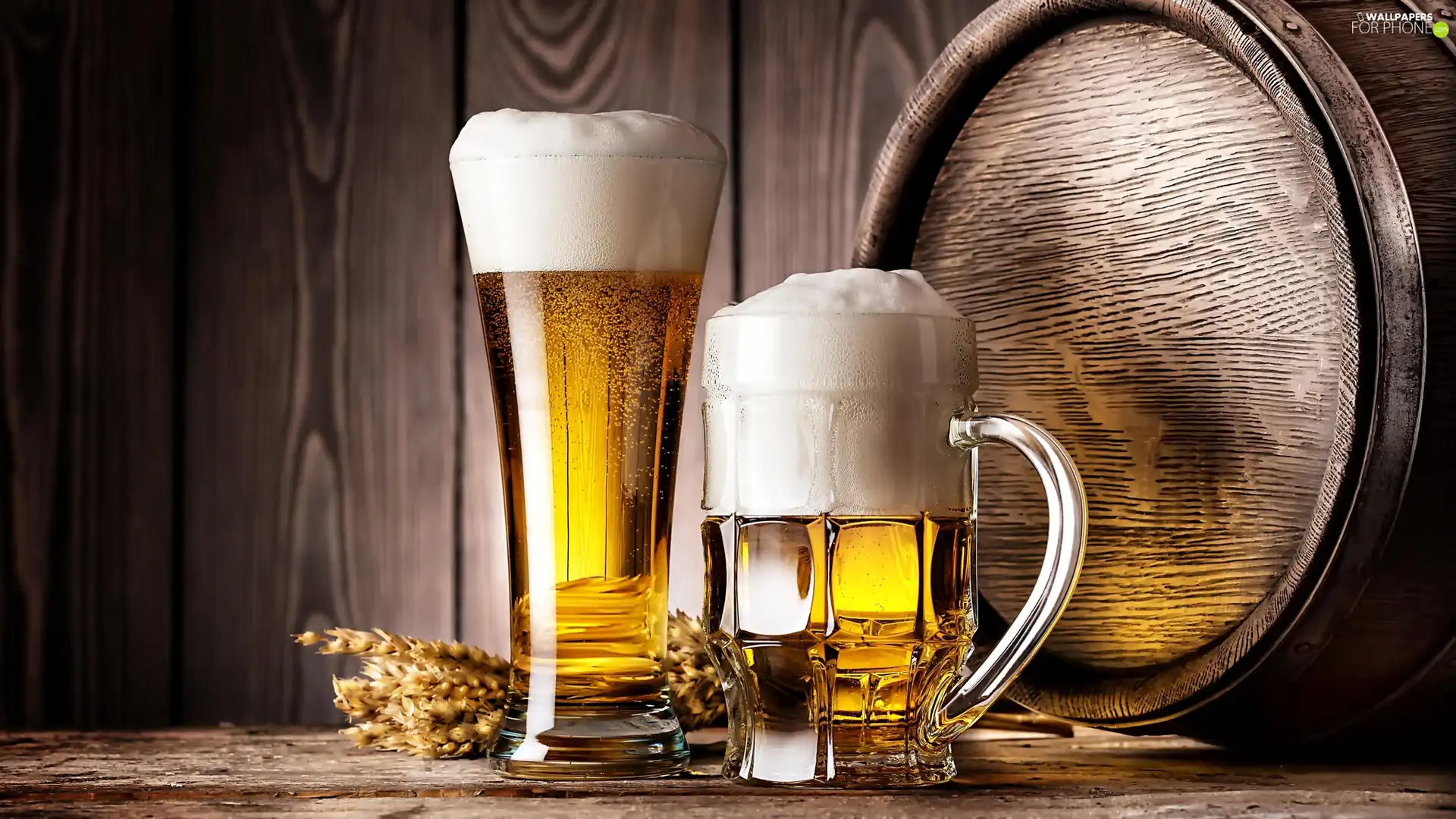 cup, barrel, Beer, mug - For phone wallpapers: 2048x1152