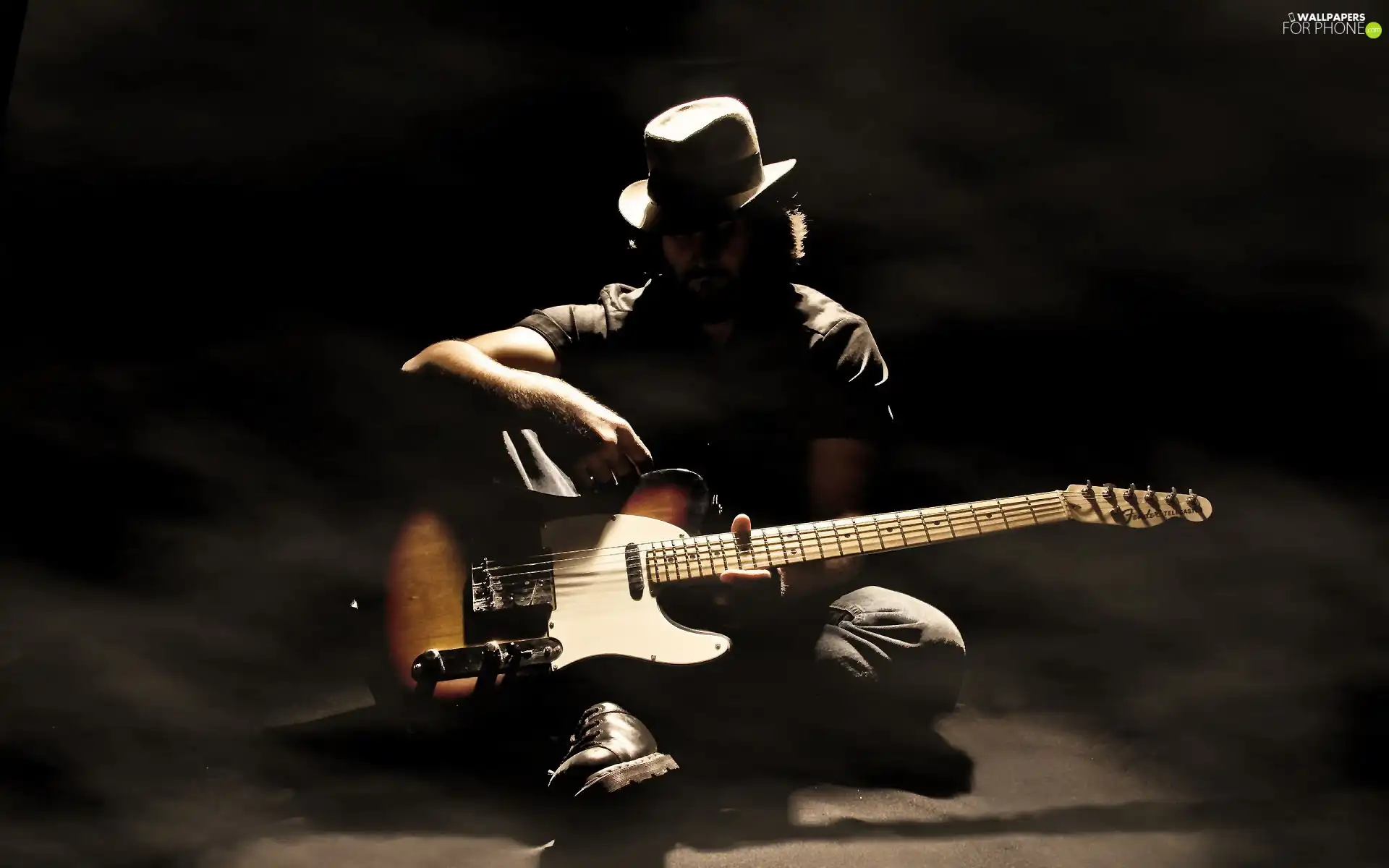 a man, Guitar, musician, Hat