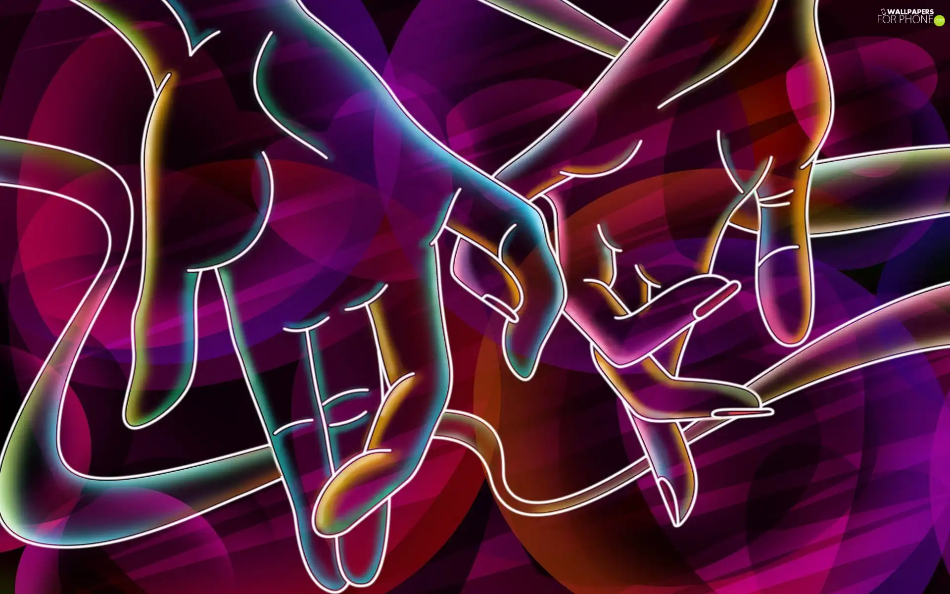 hands, neon