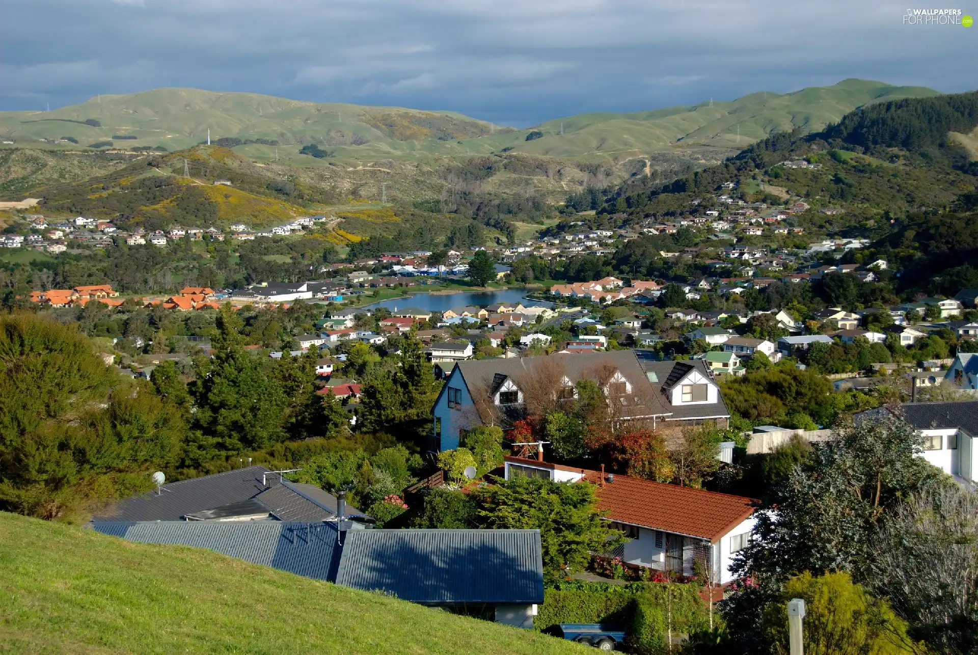 panorama, Whitby, New Zeland, town