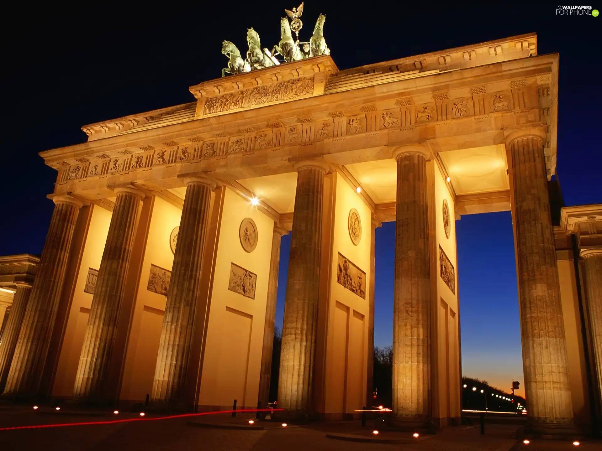 Berlin, The Brandenburg Gate, Night, Germany