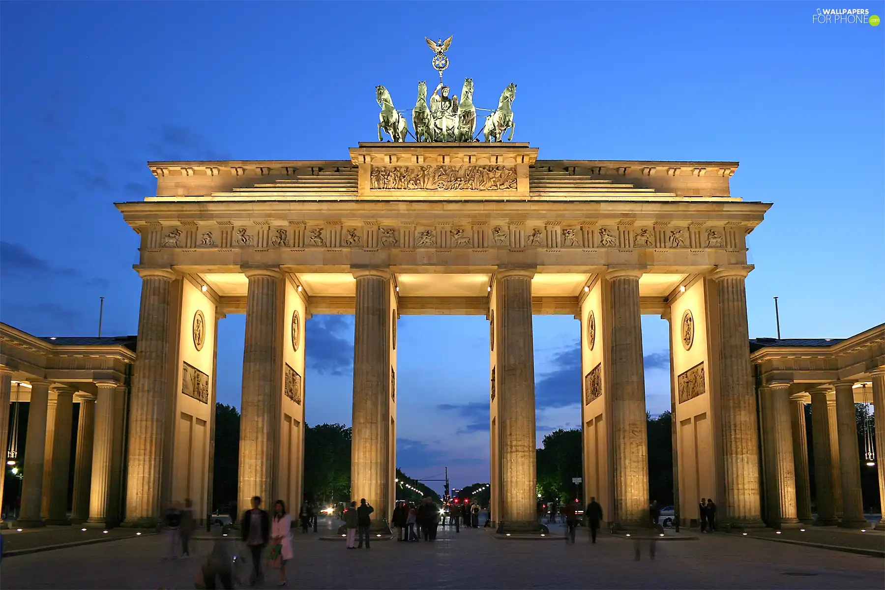 Berlin, The Brandenburg Gate, Night, Germany