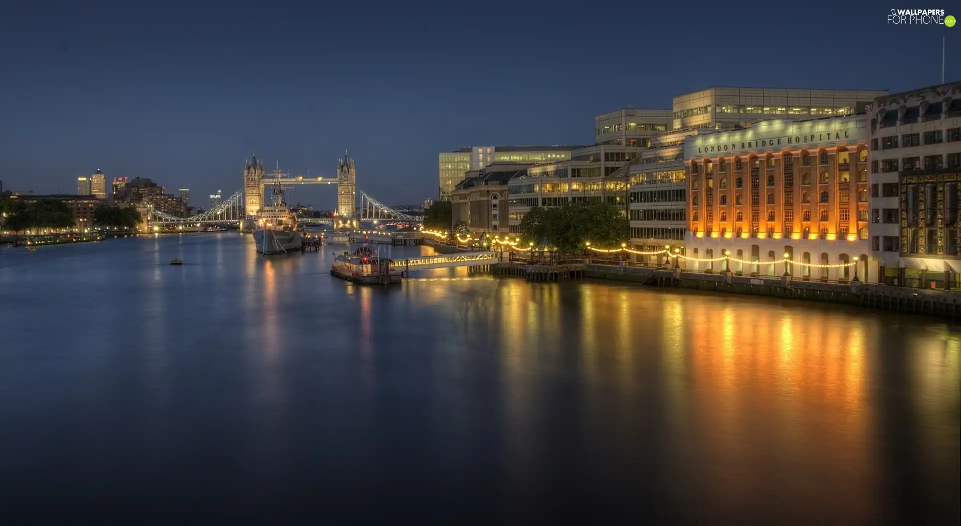 illuminated, London, Night, Town