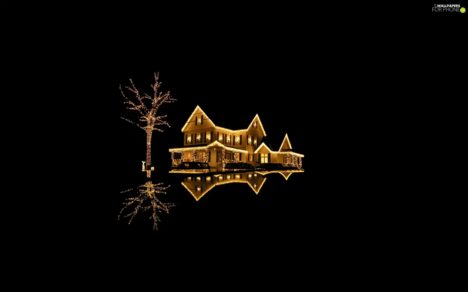 Lights, dark, Night, house