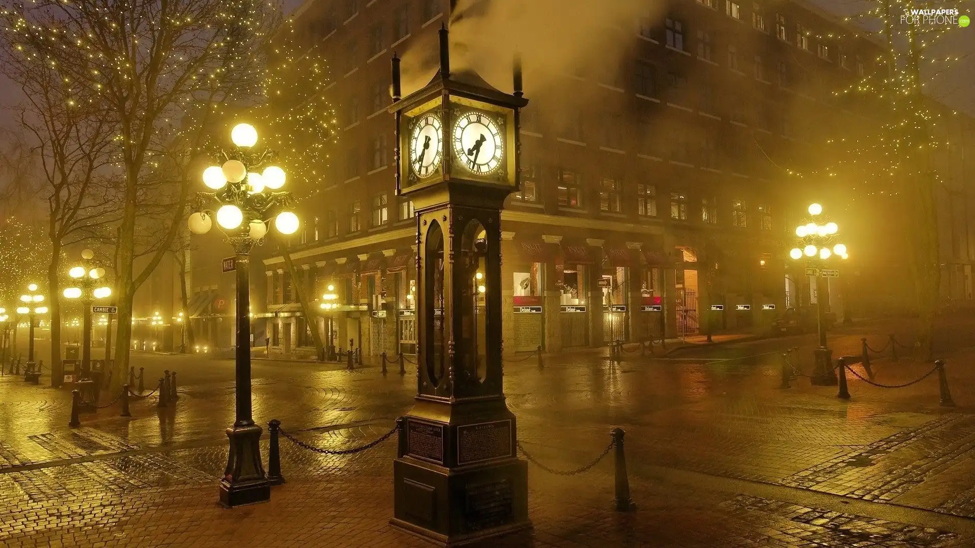 night, Clock, London