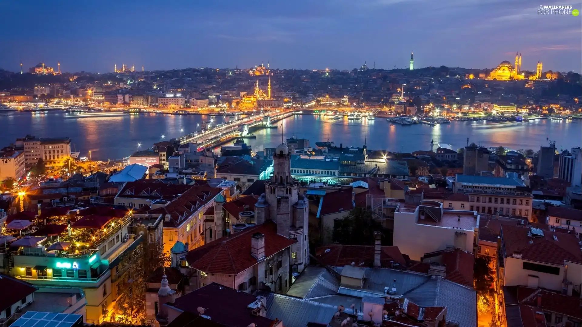 Night, Istanbul, panorama