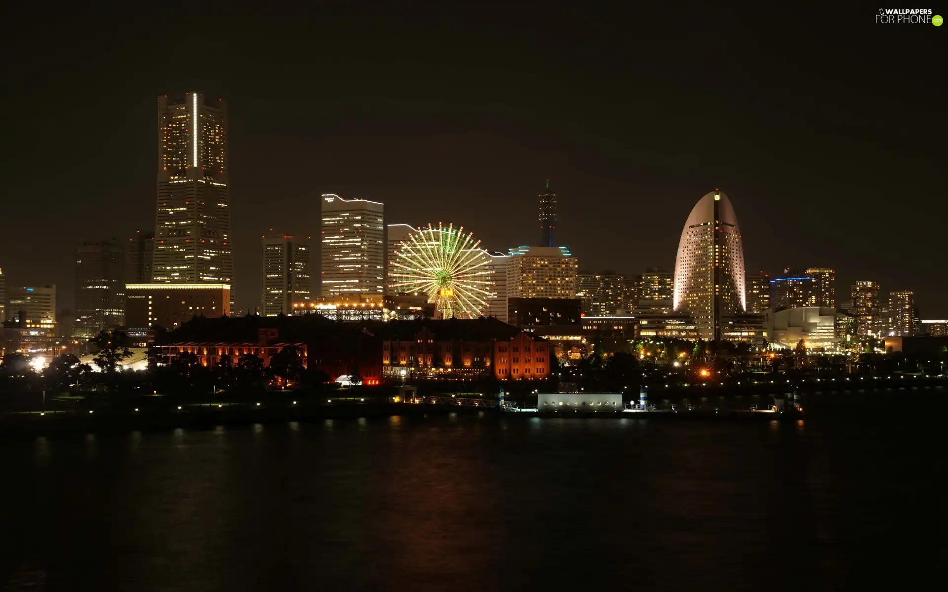 night, Town, Yokohama