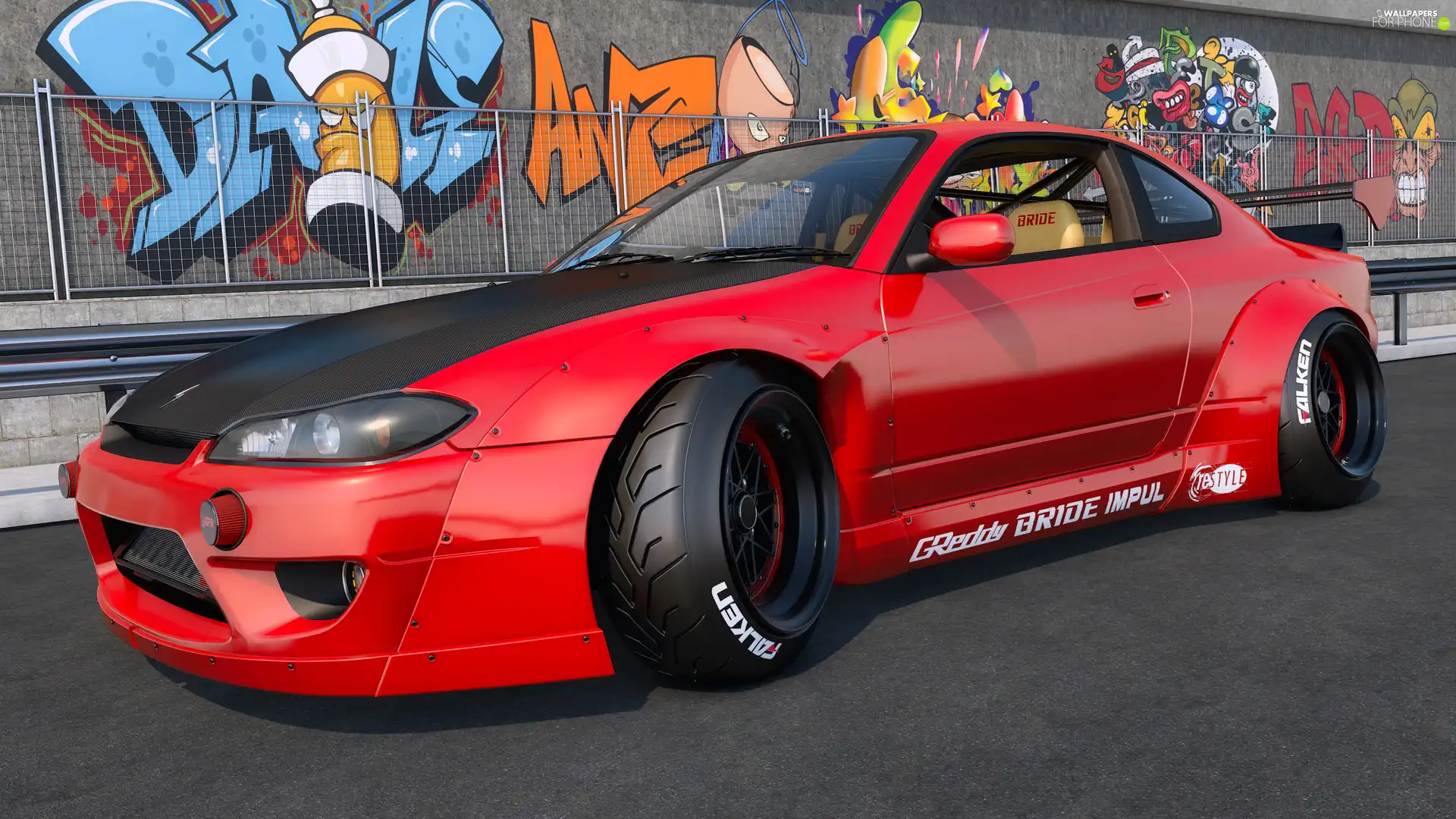 Red, Nissan Silvia S15 Rocket Bunny