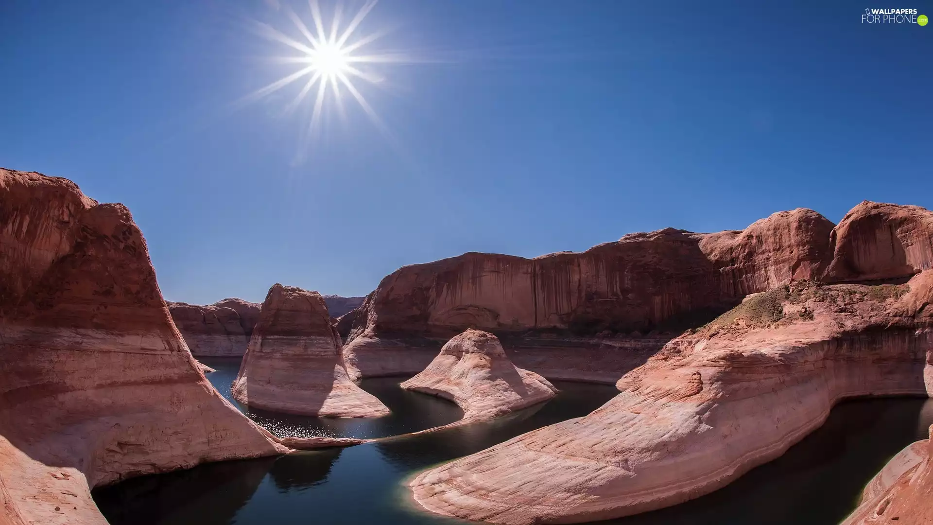 The United States, Powell Lake, rays of the Sun, Glen Canyon