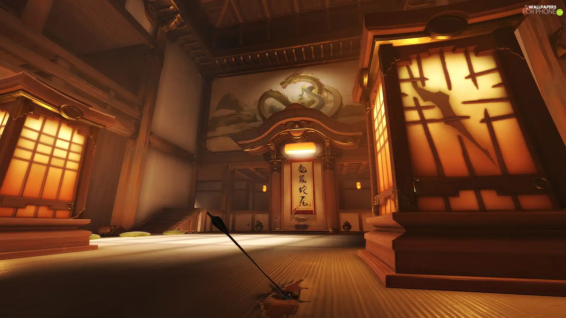 Gym, Hanamura Dojo, Overwatch, interior, game