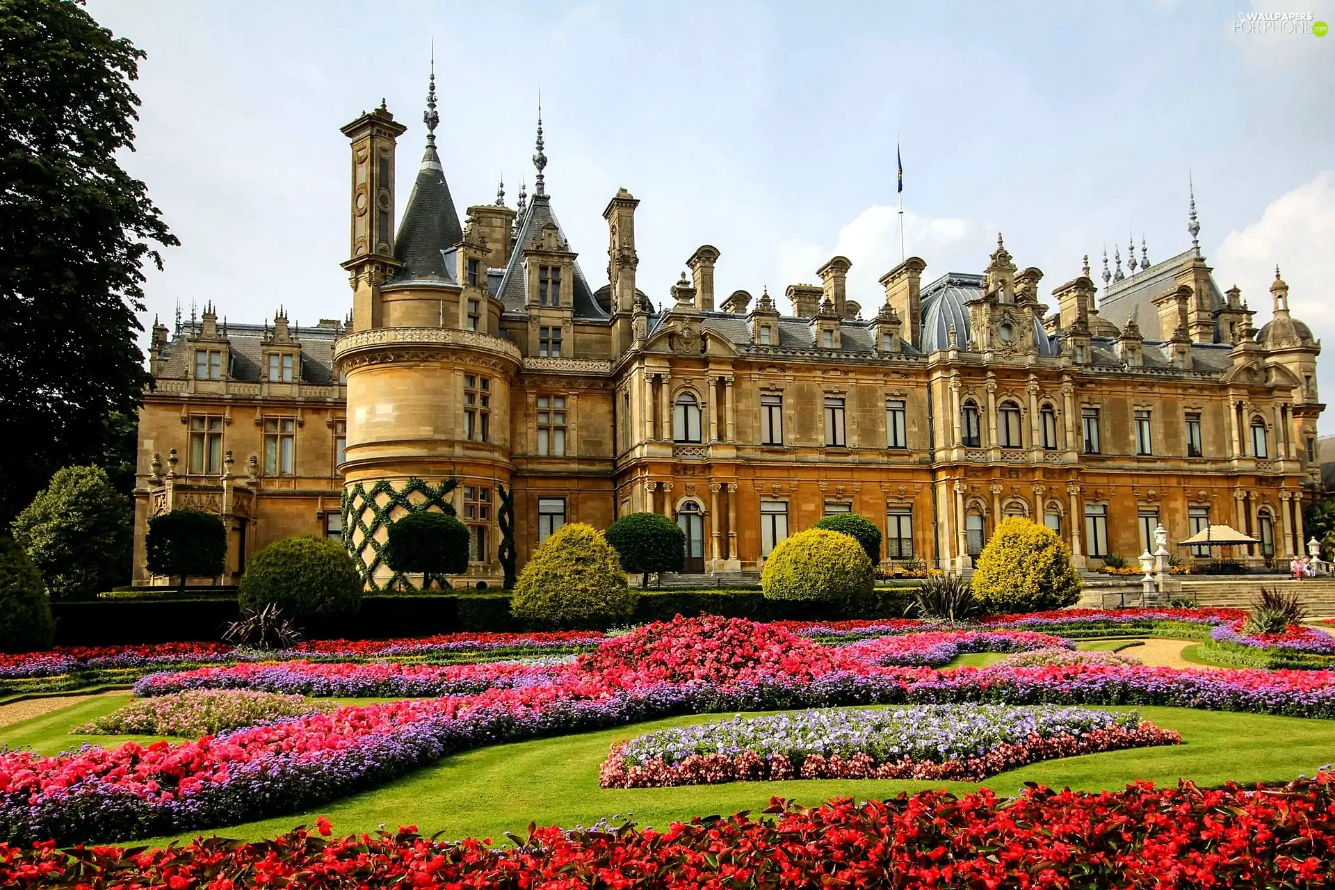 palace, Garden, Waddesdon, hall, England