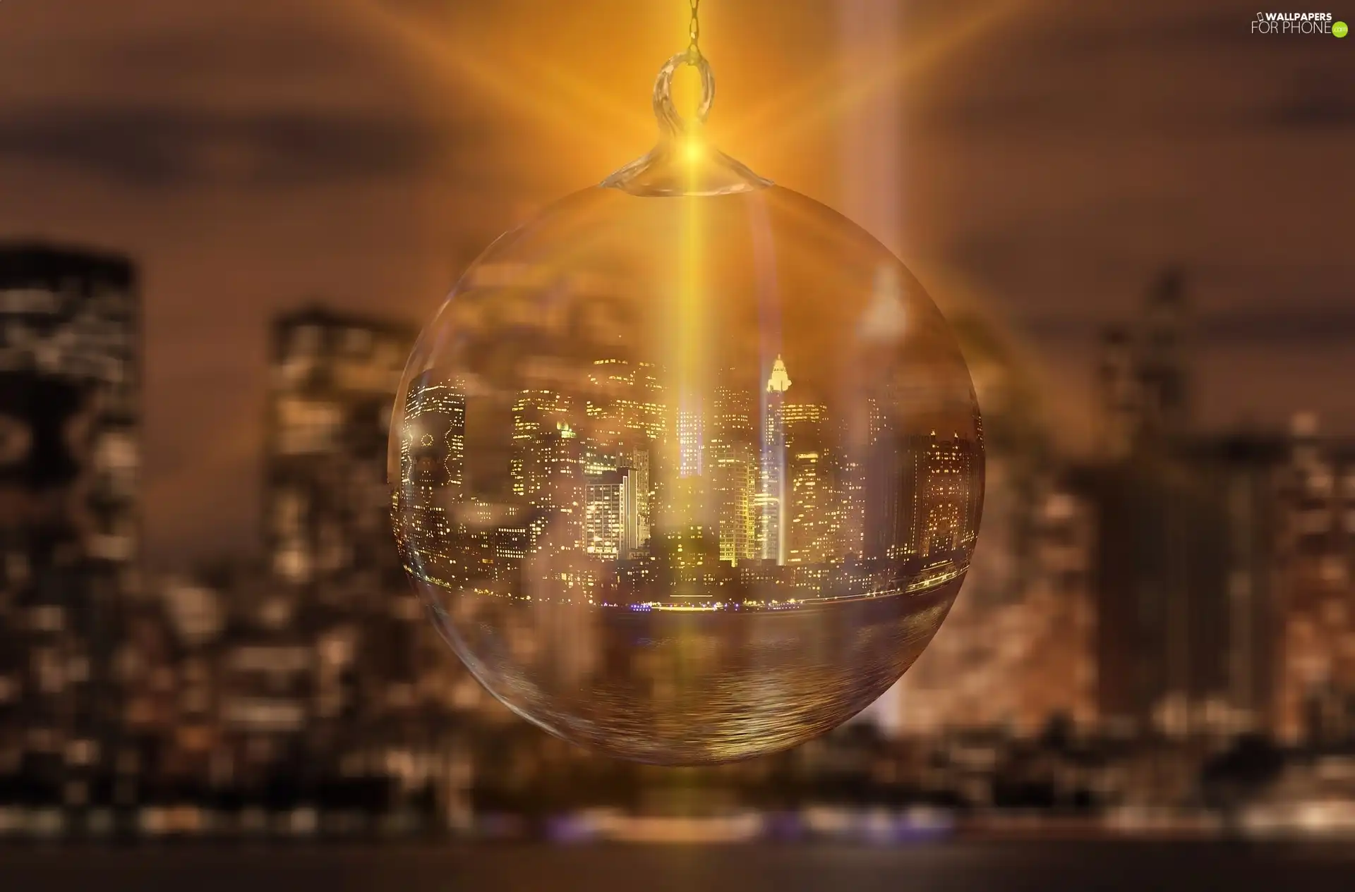 bauble, Christmas, New York, panorama, The United States