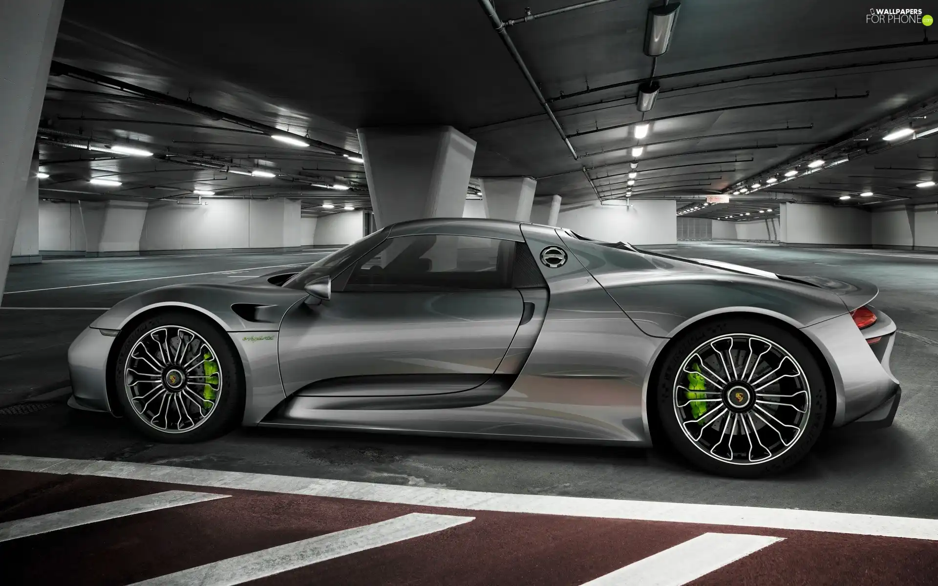 Porsche, Spyder, parking, 918