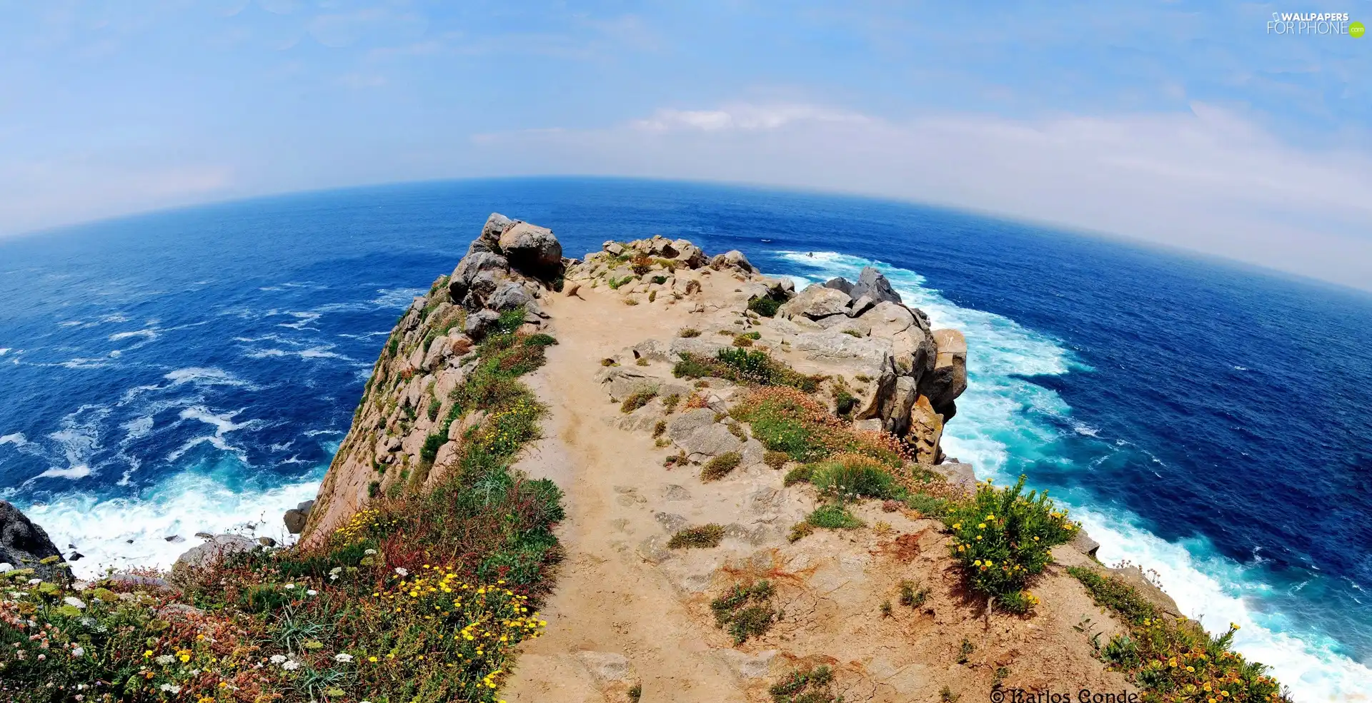 sea, small, peninsula, Sky