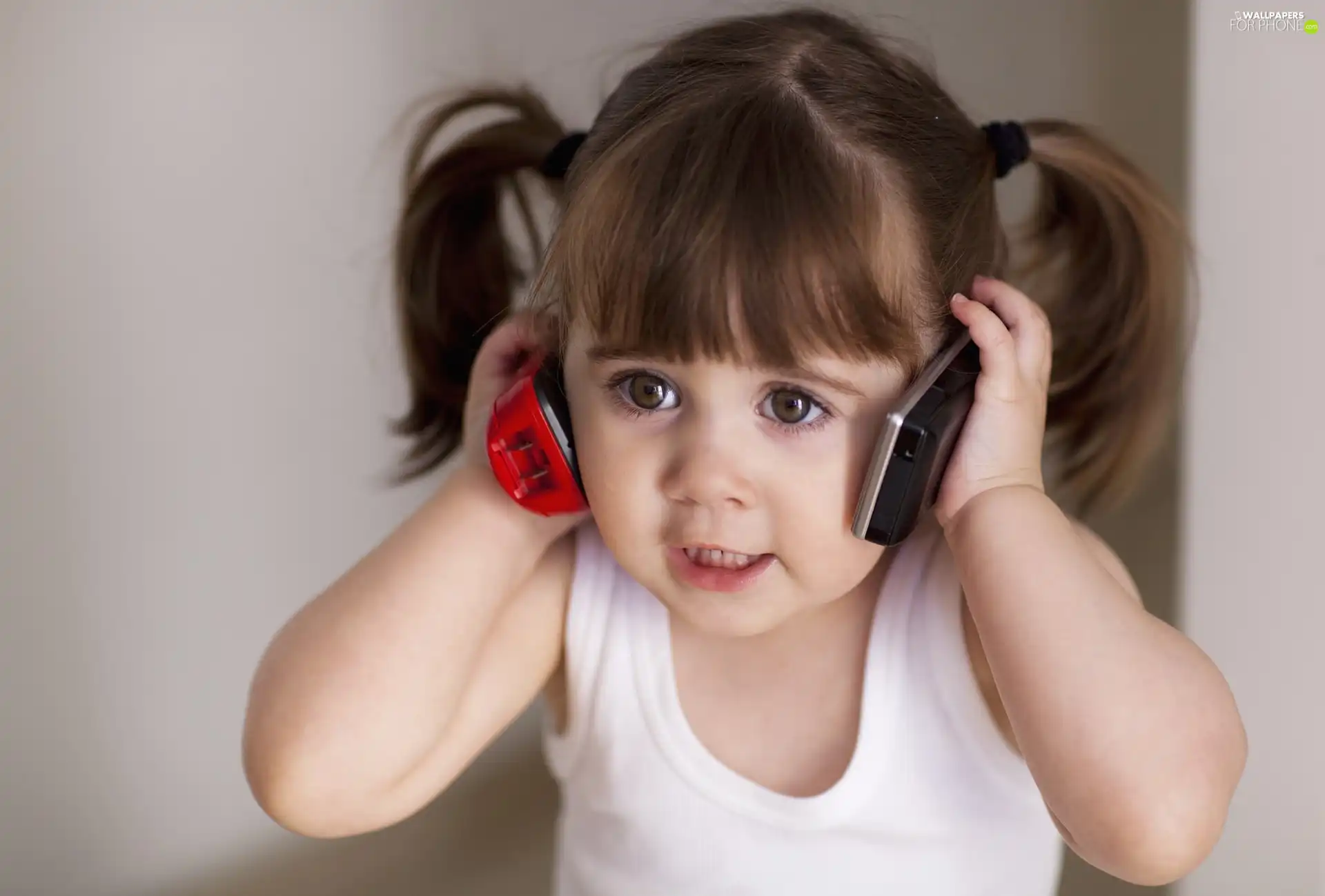 small, girl, Phones, Sweet