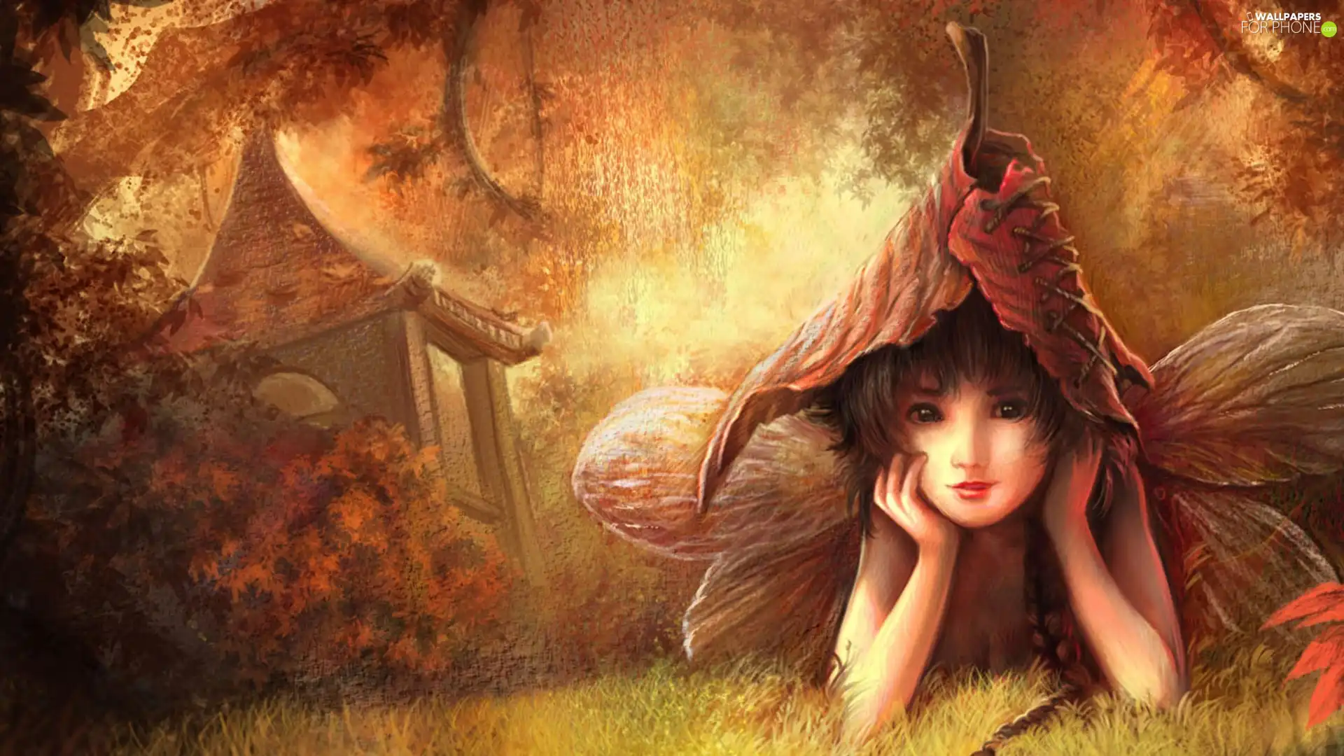 pigtail, girl, gnome