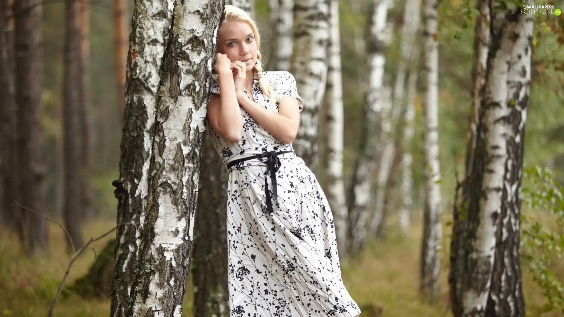 trees, girl, pigtail, viewes