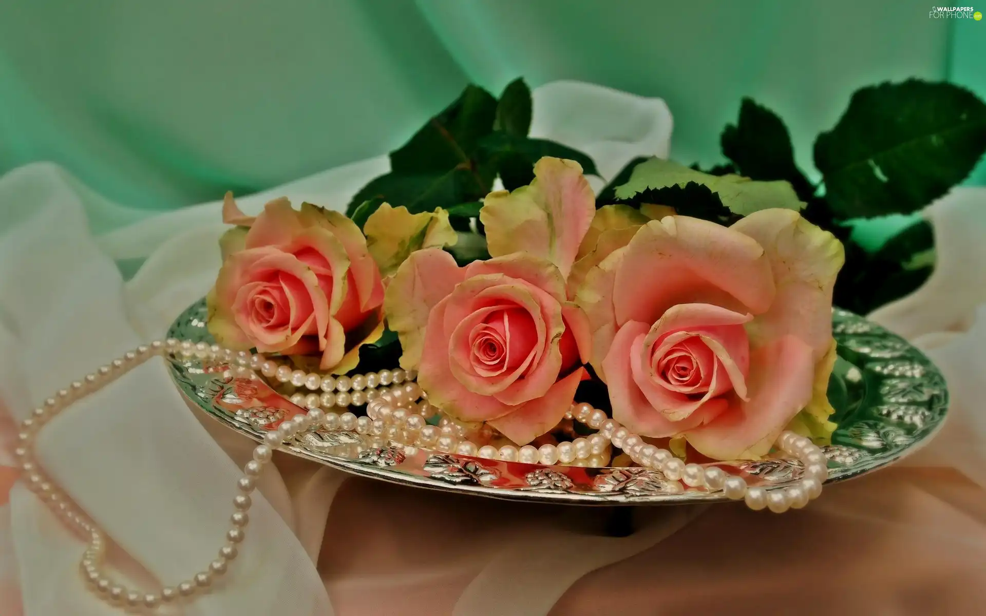 plate, roses, chaplet