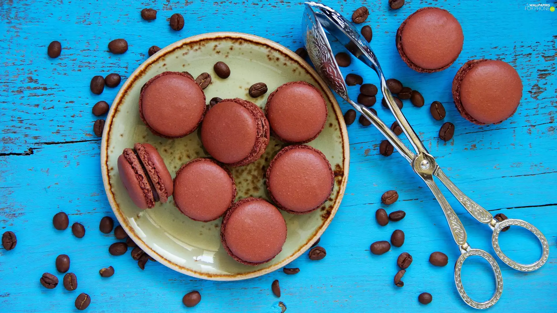 pliers, plate, grains, coffee, Macaroons