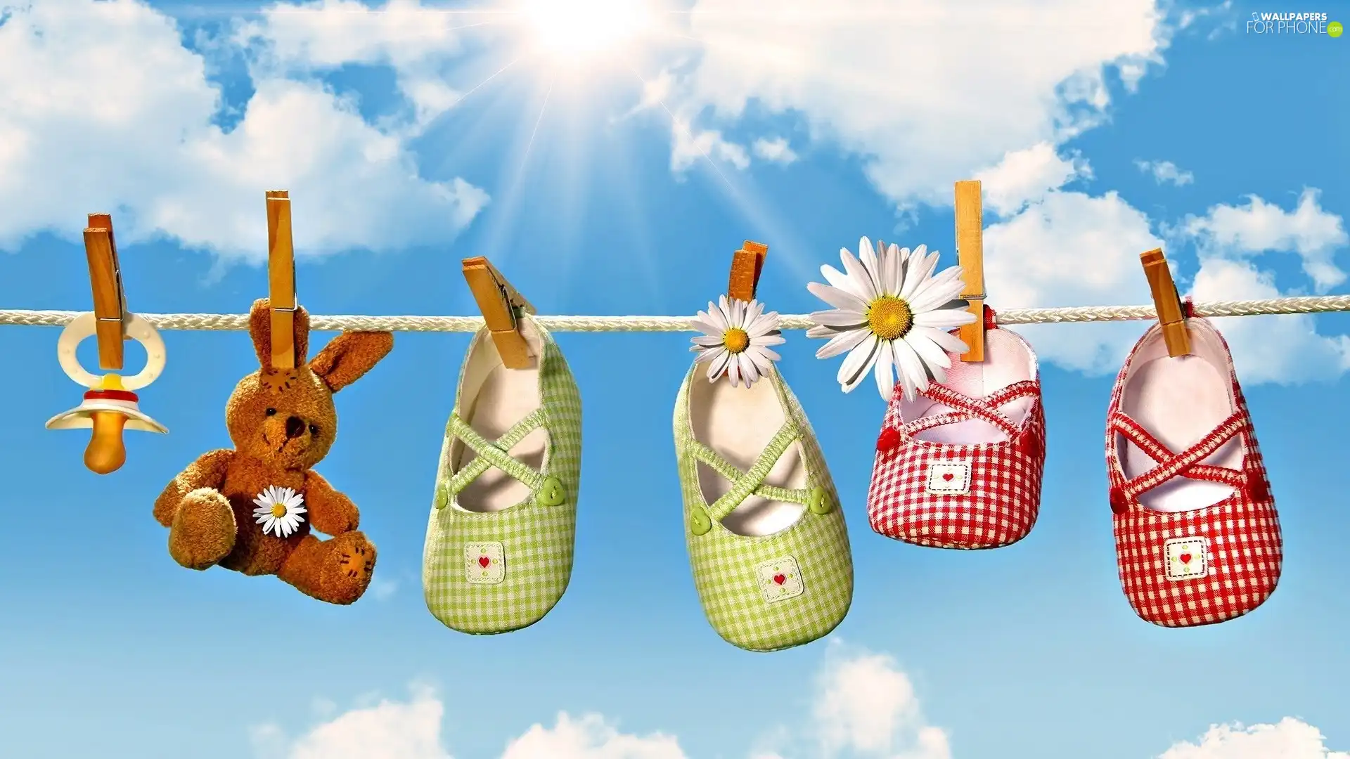 rabbit, nipple, string, Shoes, Sky