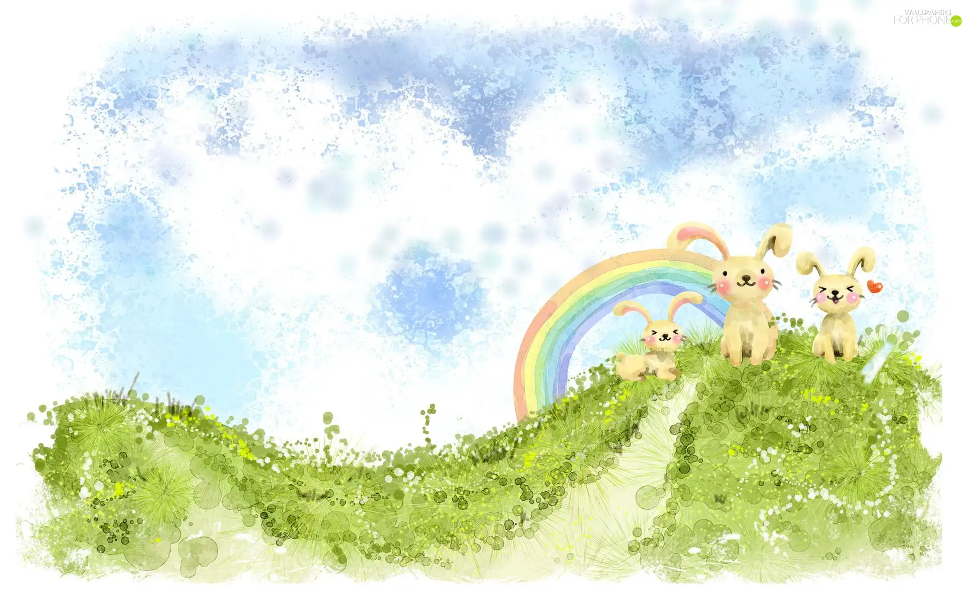 Great Rainbows, Easter, rabbits