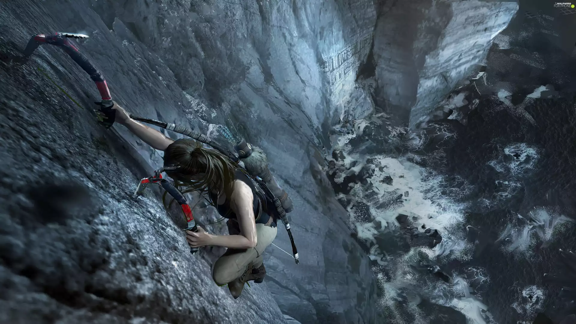 Lara Croft, climbing, Shadow of the Tomb Raider, Tomb Raider 2018, game