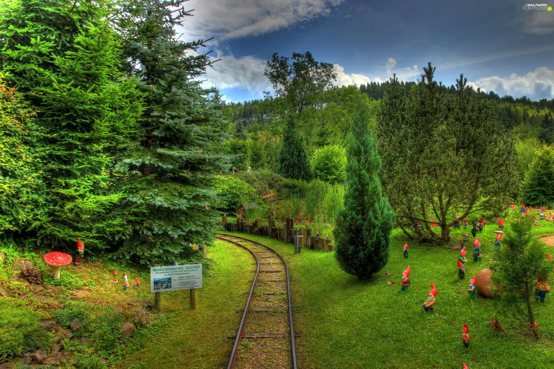 trees, village, ##, railway, viewes, gnomes