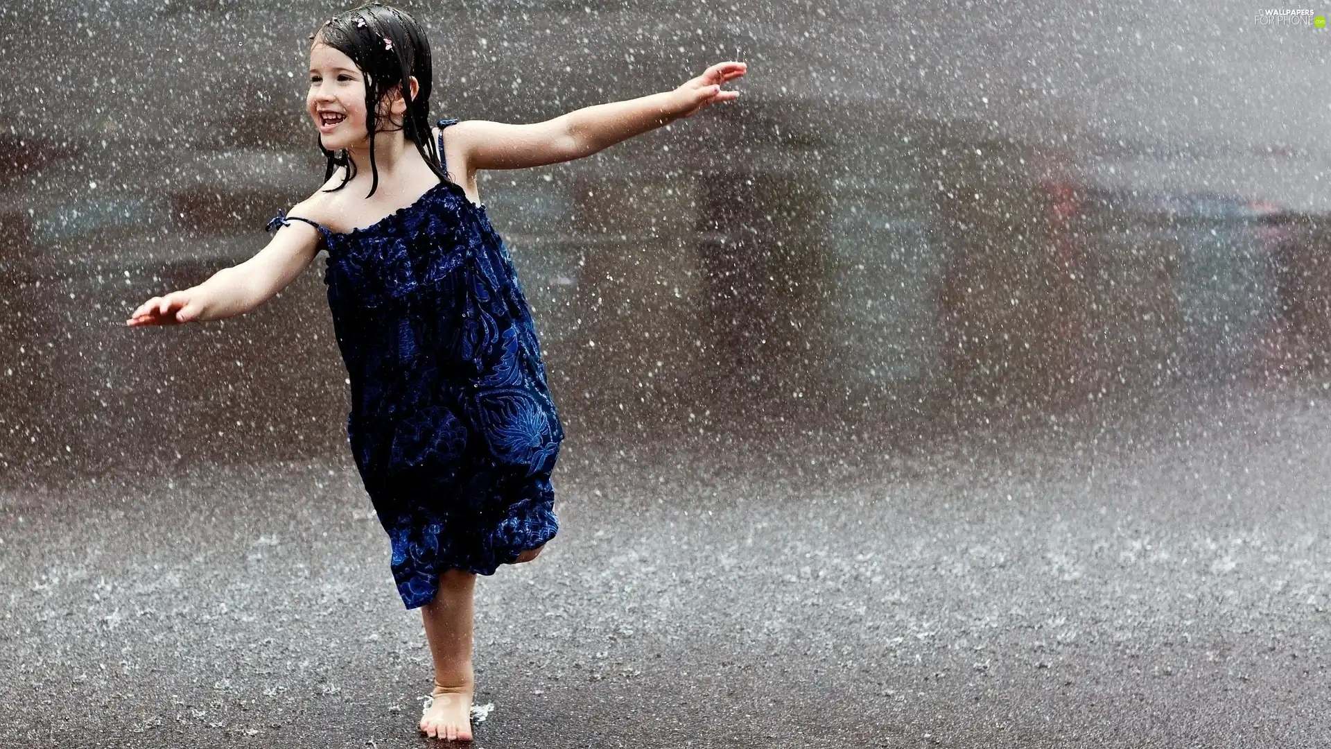 Rain, girl, dress