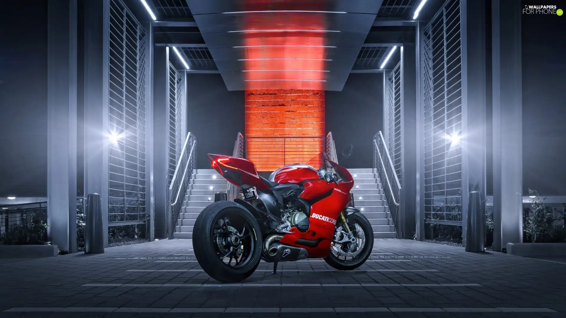 Ducati 1199 Paginale, Red, motor-bike