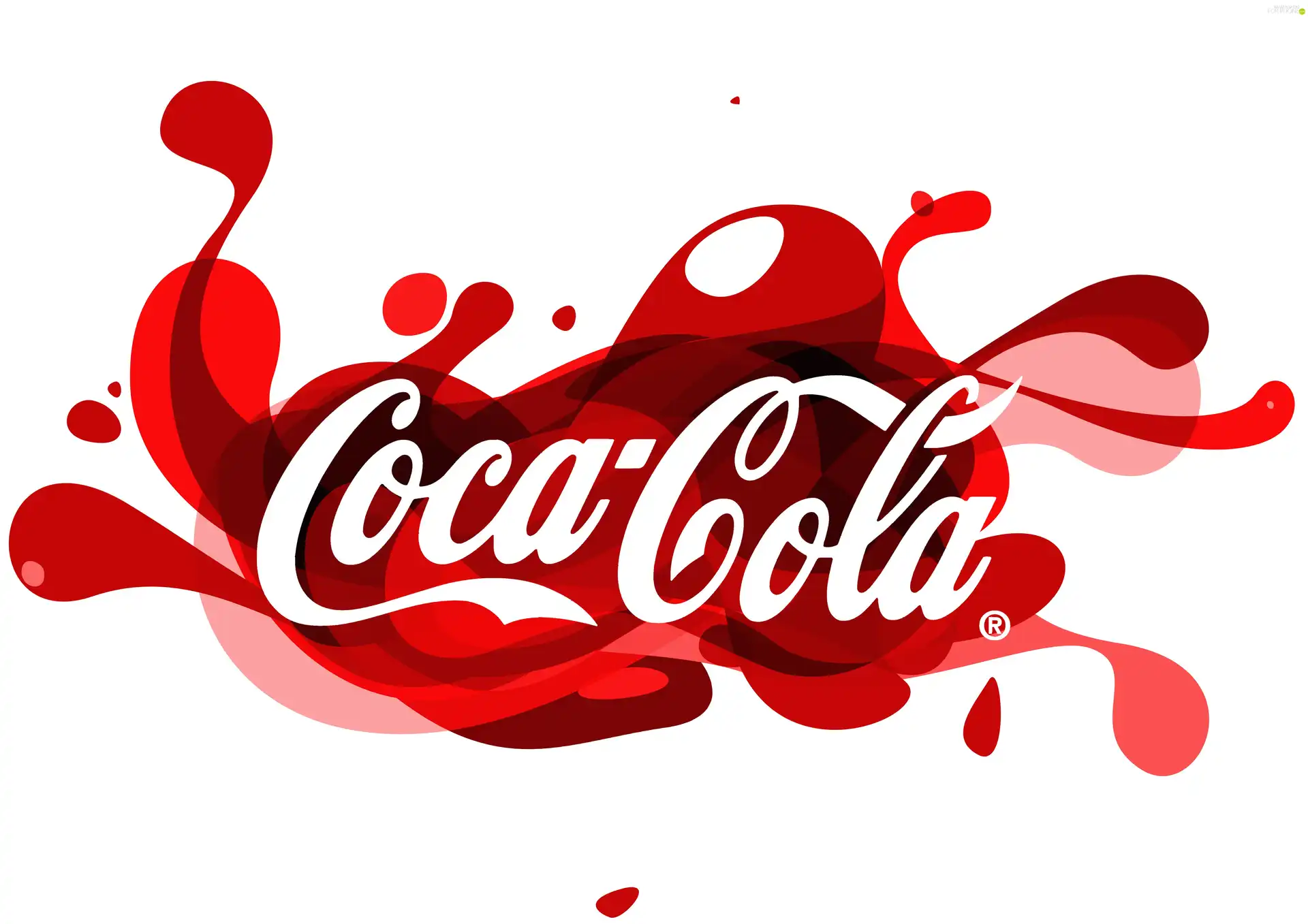 Red, blots, Coca, cola, text