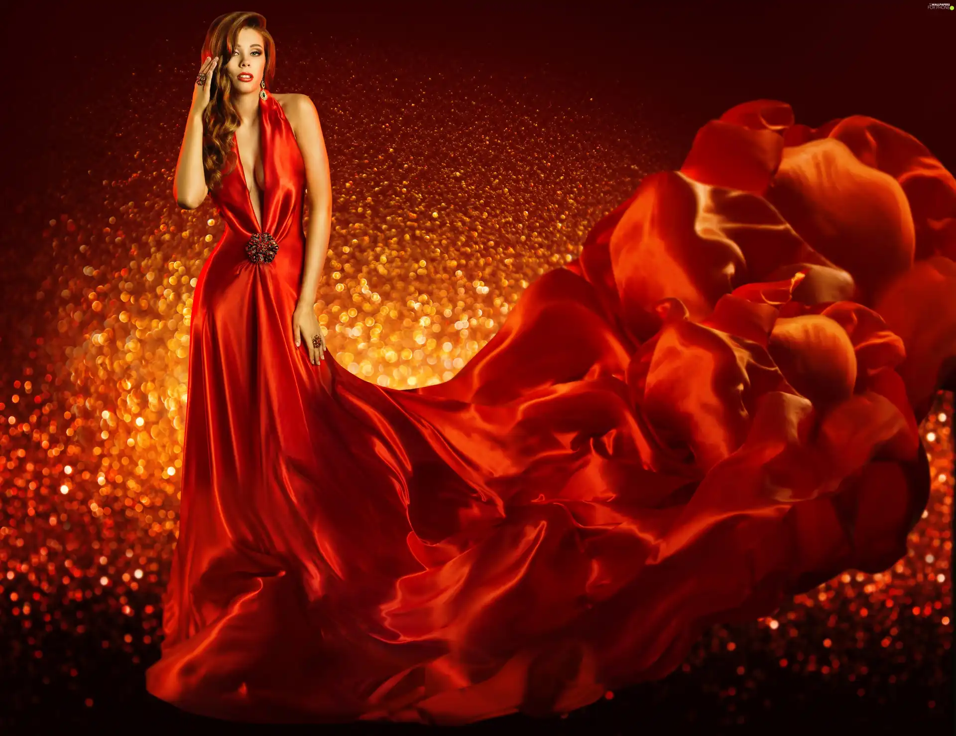 Dress, Women, red hot