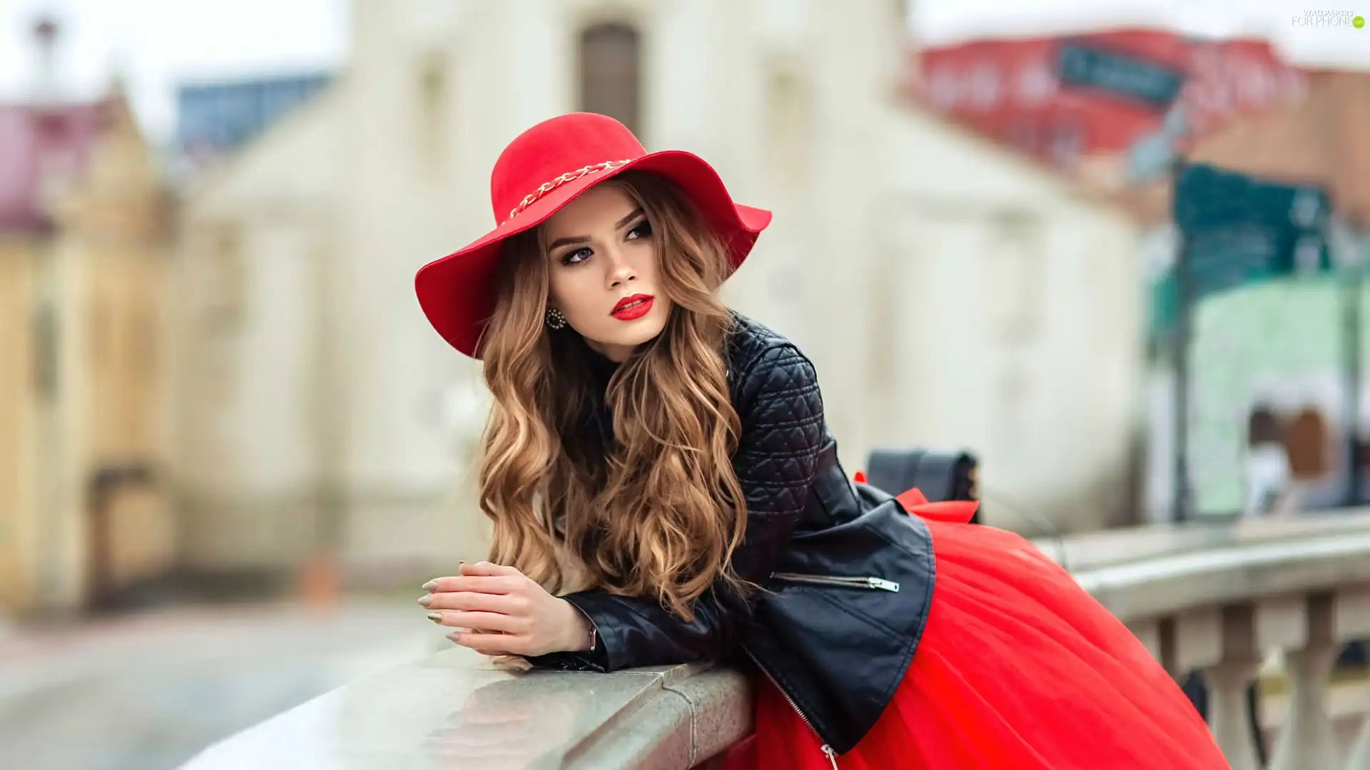 Red, Hat, Leather, Jacked, Women