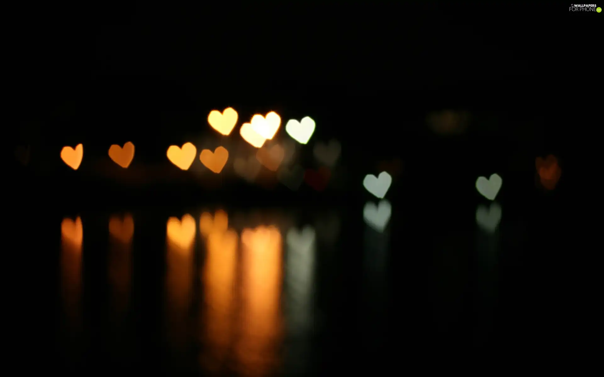 reflection, heart, light