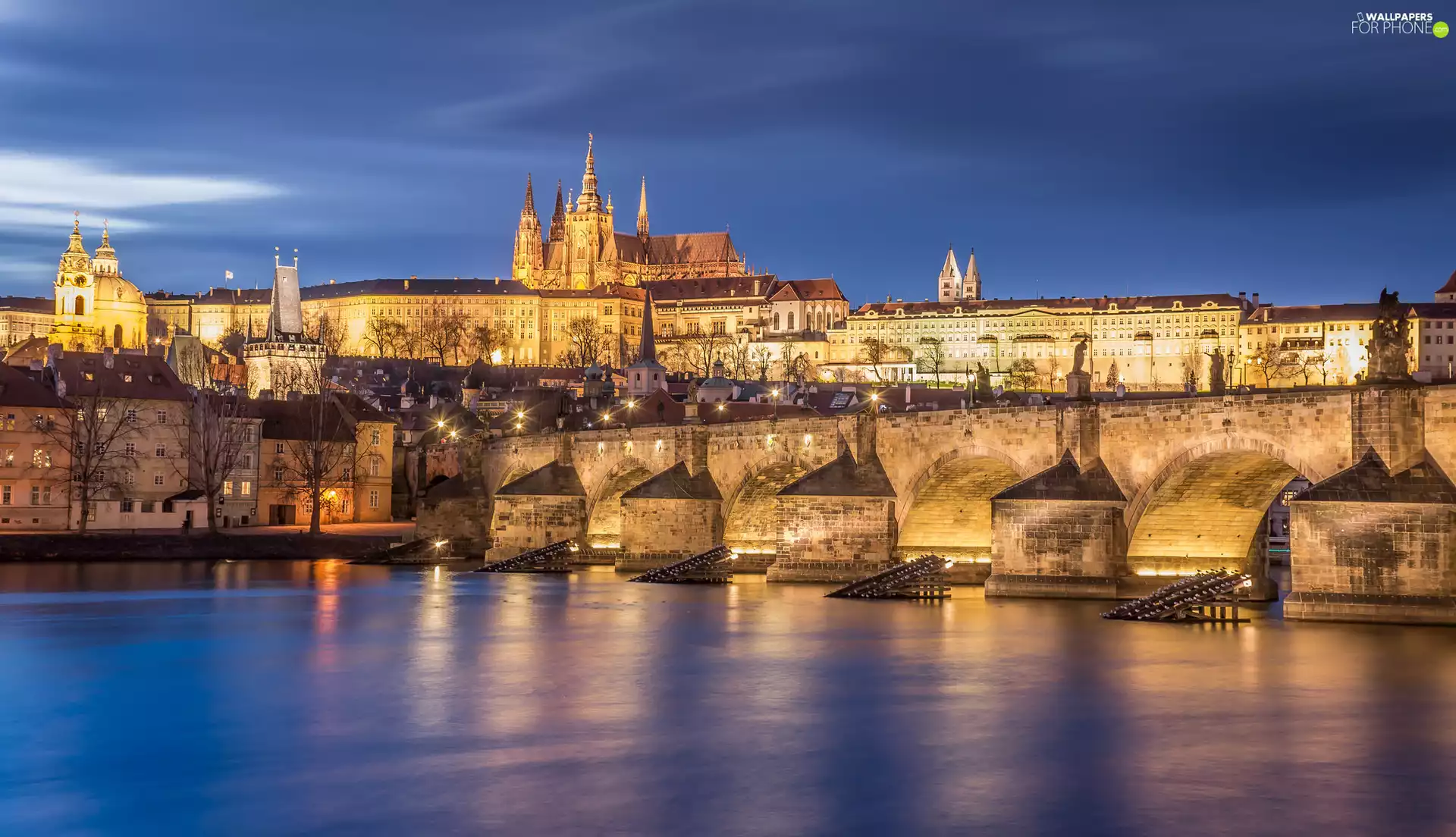 Prague Castle, River, Prague, Charles Bridge, Czech Republic