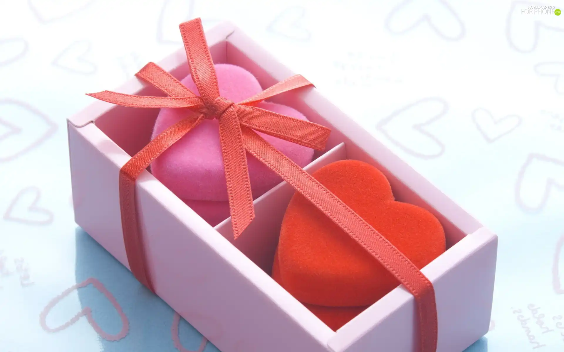 ribbon, Box, hearts
