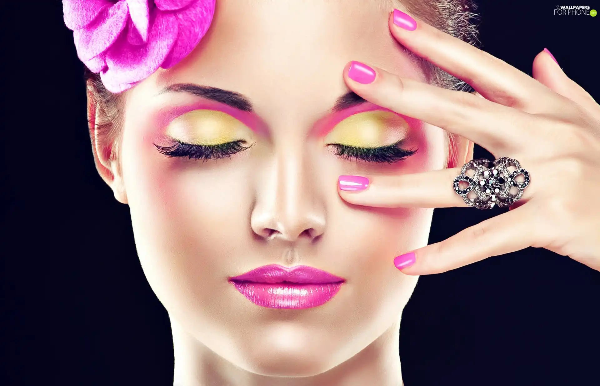 Women, hand, Ring, make-up