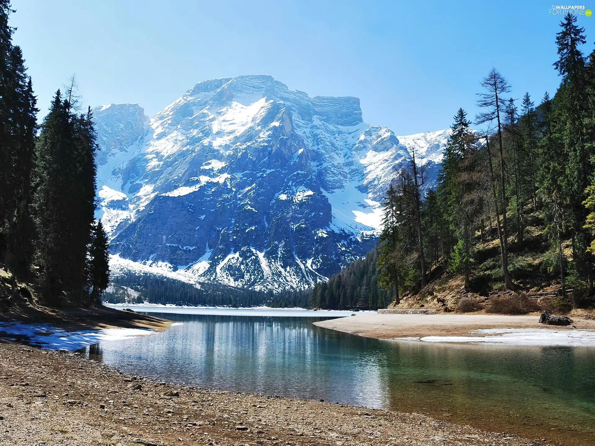 River, Mountains, forest