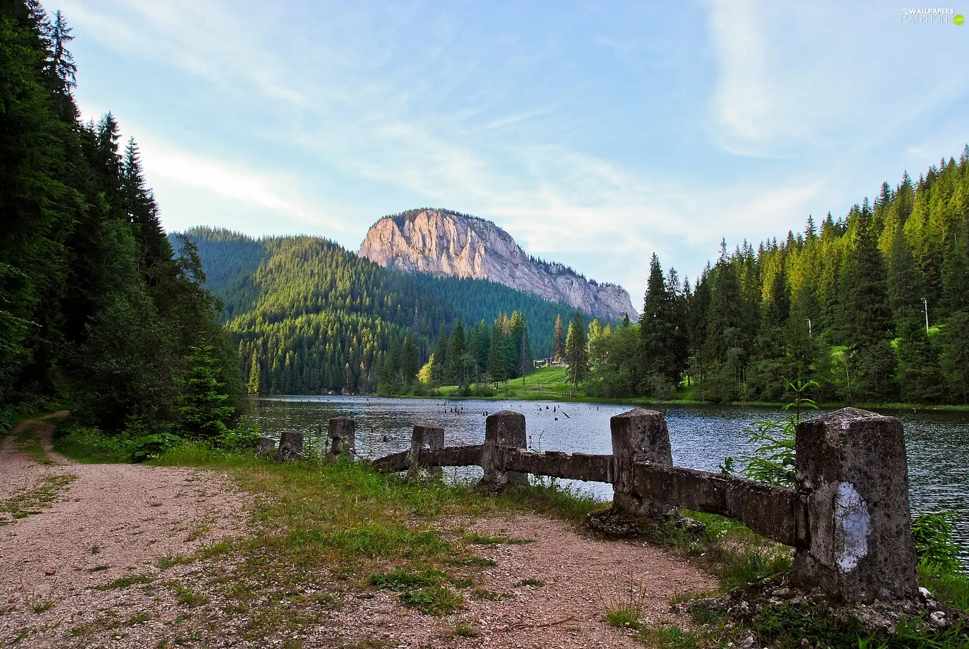 River, Mountains, forest