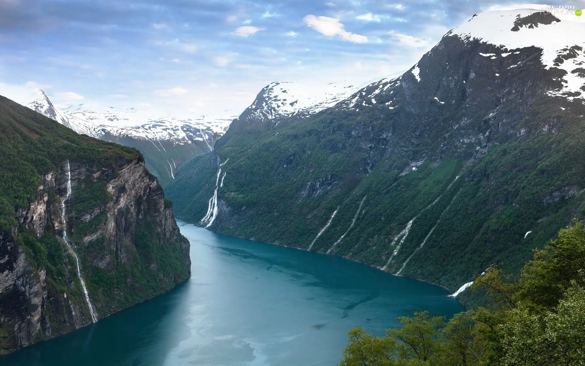 River, Sky, Mountains