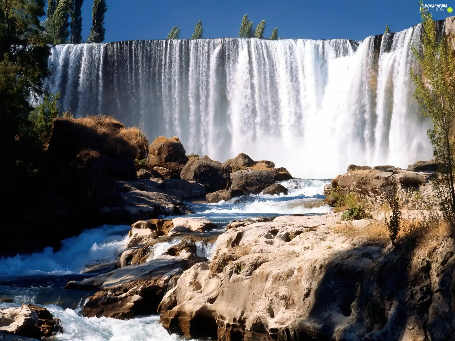 River, waterfall, rocks