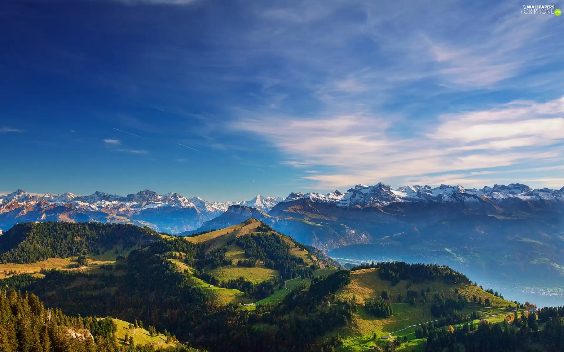 roads, peaks, woods, medows, Mountains