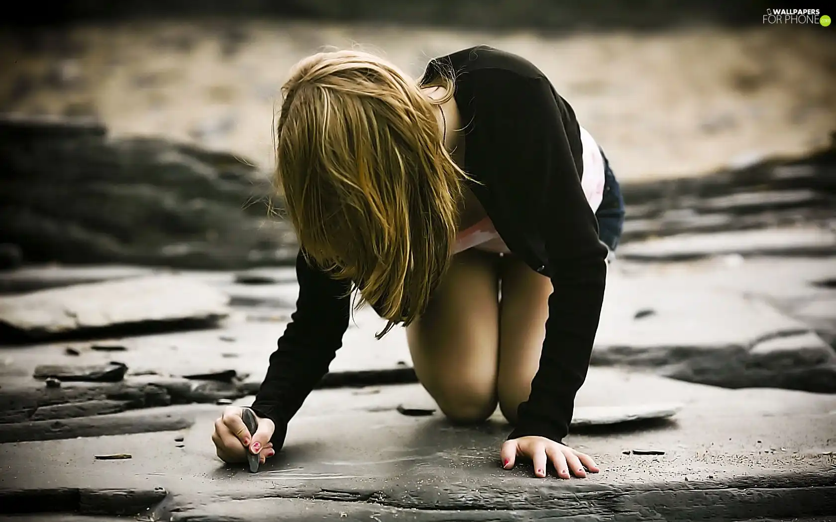 Rocks, Women, Drawing