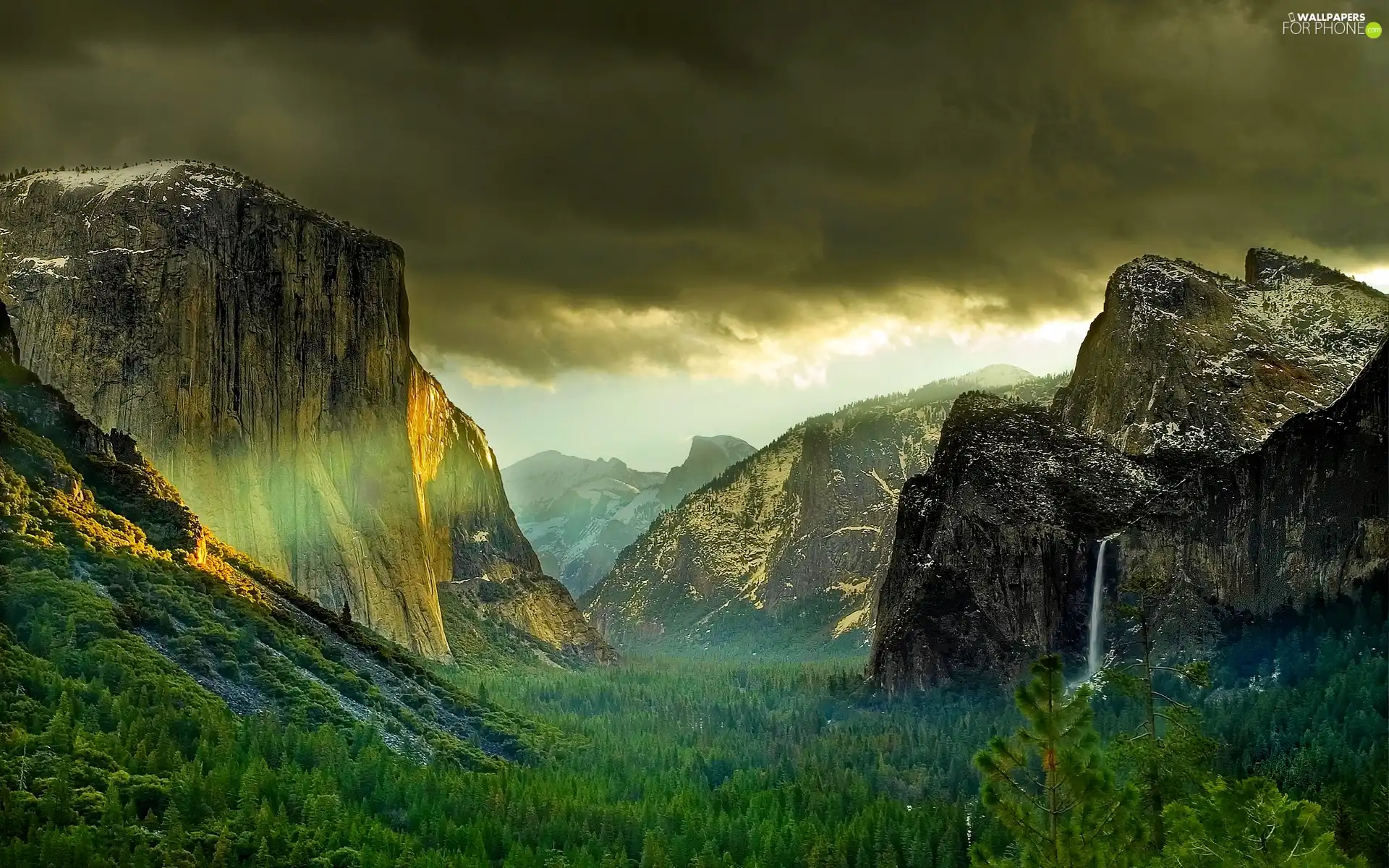 rocks, Mountains, forest