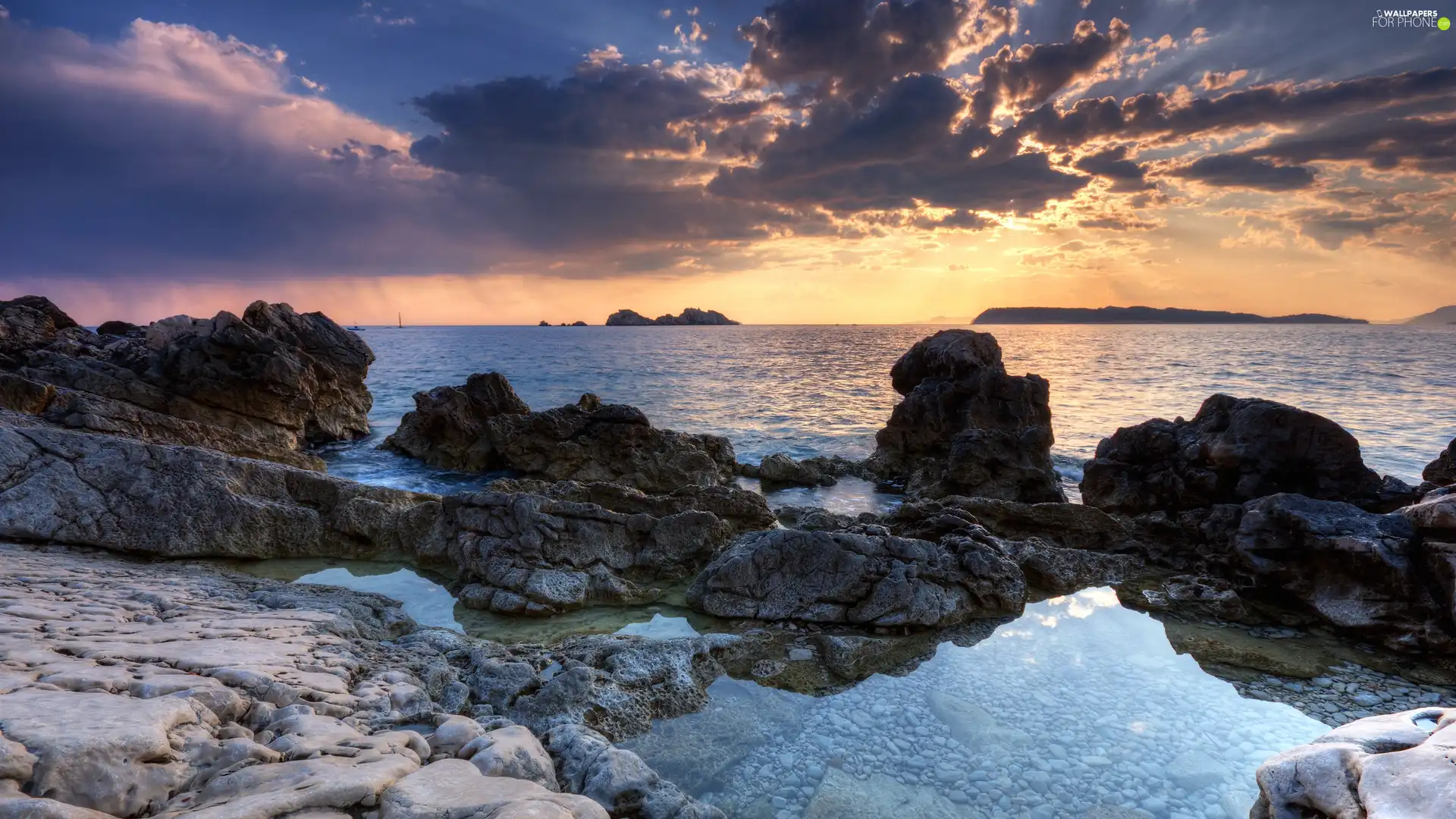 rocks, Dubrovnik, sea