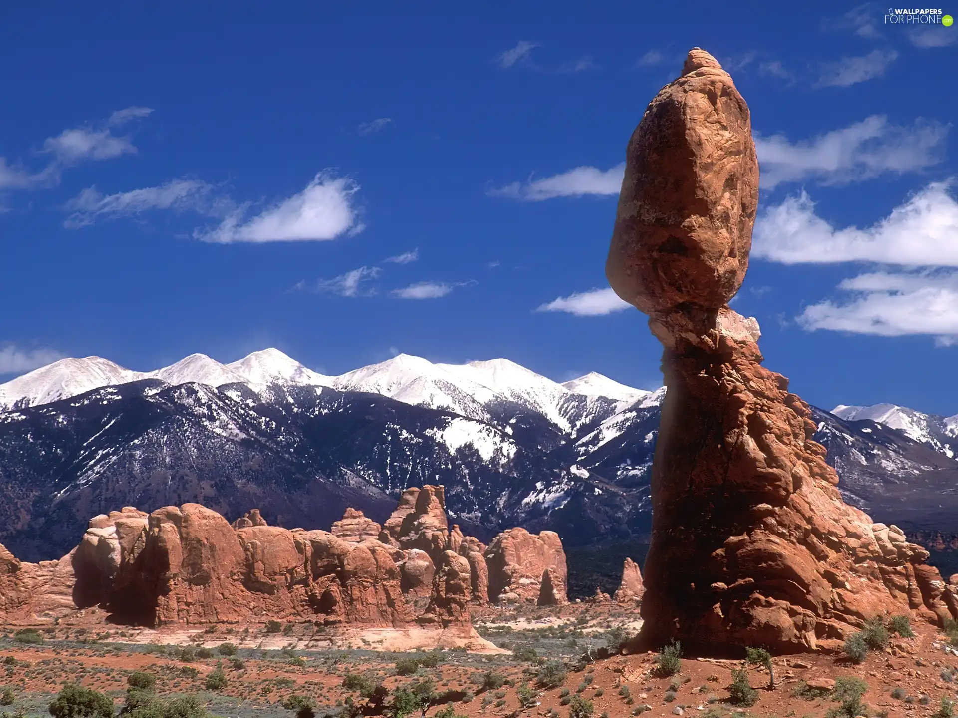 rocks, Mountains, Sky