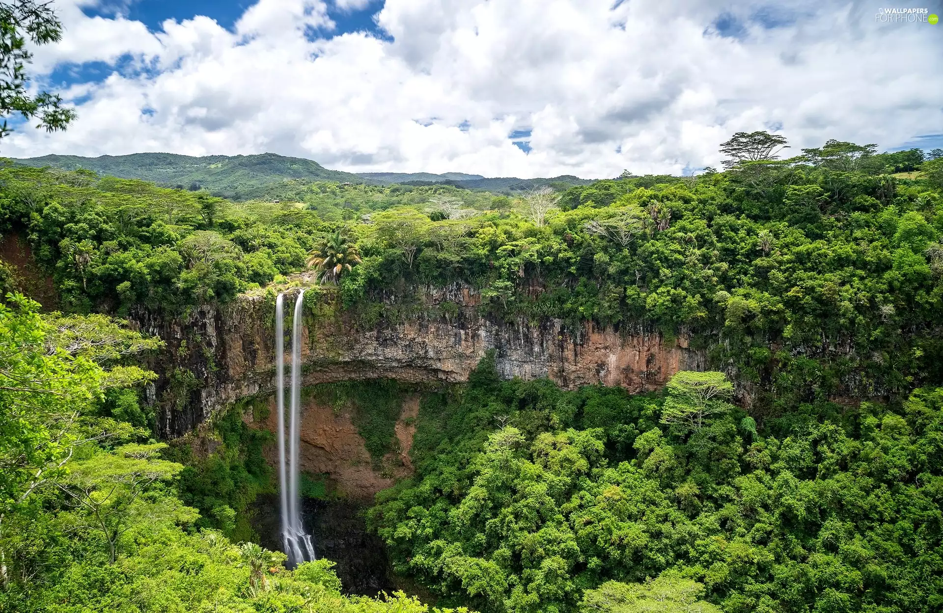 rocks, Chamarel, trees, Chamarel National Park, Mauritius, Chamarel Waterfall, viewes